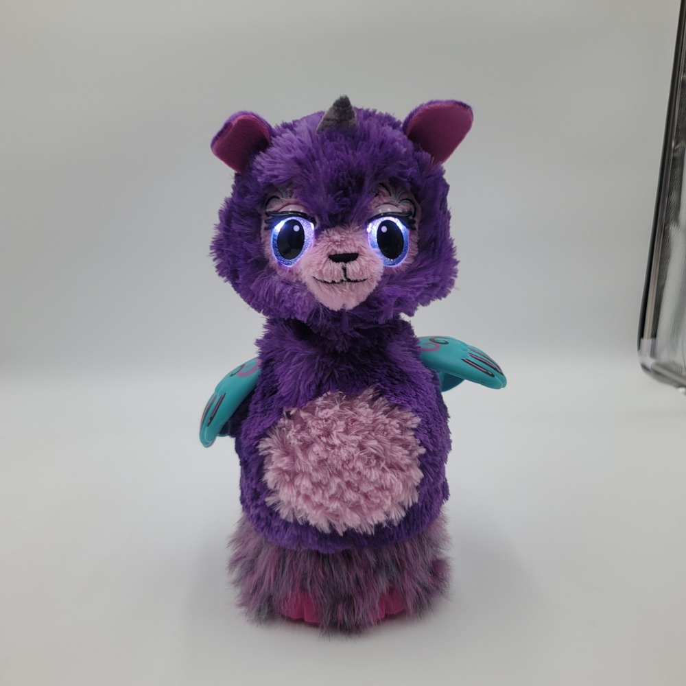 Hatchimals WOW Llalacorn Purple Interactive Electronic Plush Toy Unicorn READ